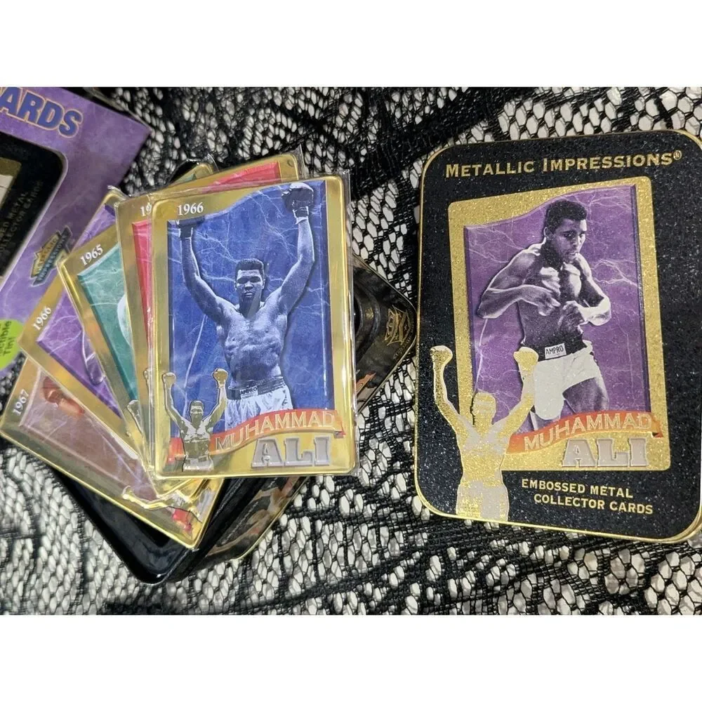 Muhammad Ali Metallic Impressions Embossed Metal Card Set w/ Tin | NIB | 1995 - Picture 5 of 16